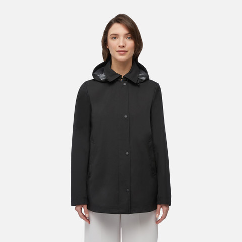 short trench coat SPHERICA WOMAN Black - image number 1 | GEOX