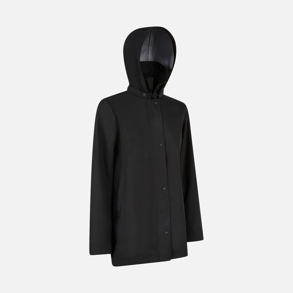 short trench coat SPHERICA WOMAN Black - image number 2 | GEOX