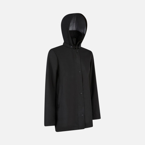 short trench coat SPHERICA WOMAN Black - image number 2 | GEOX
