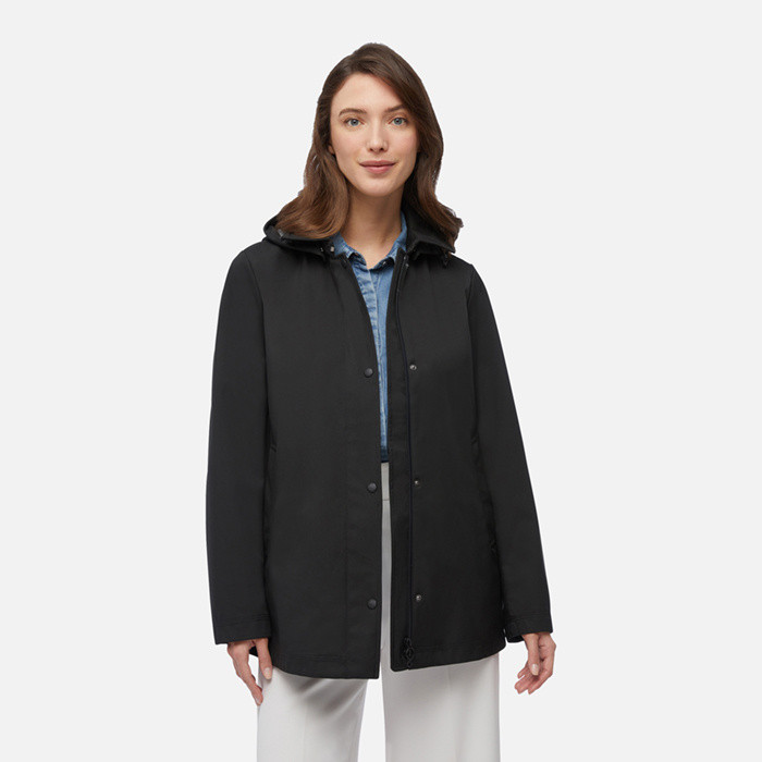 Short trench coat SPHERICA WOMAN Black | GEOX