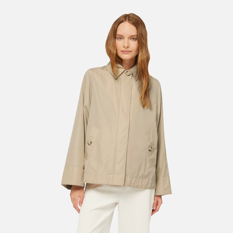 short trench coat SOLEIL WOMAN Brown Rice - image number 1 | GEOX