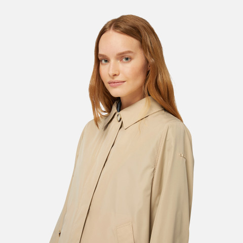 short trench coat SOLEIL WOMAN Brown Rice - image number 8 | GEOX