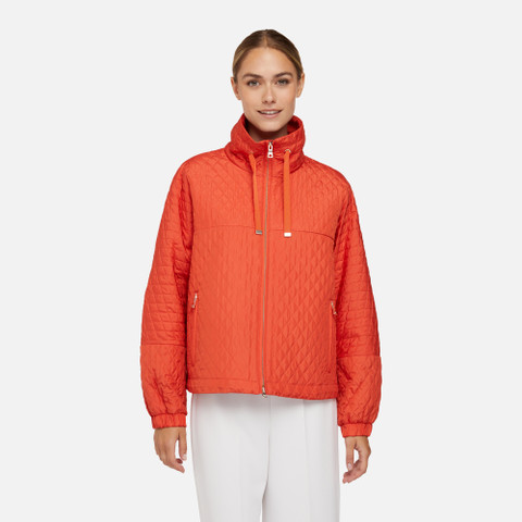 quilted jacket DIAMOND WOMAN Koi orange - image number 1 | GEOX
