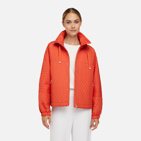 quilted jacket DIAMOND WOMAN Koi orange - image number 3 | GEOX