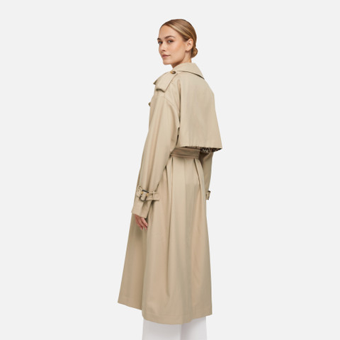 trench coat DIAMOND WOMAN Nougat - image number 5 | GEOX
