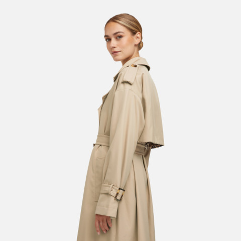 trench coat DIAMOND WOMAN Nougat - image number 8 | GEOX
