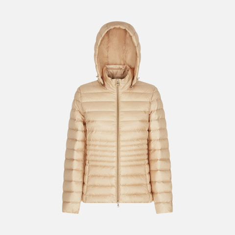 short down jacket JAYSEN WOMAN Brown Rice - image number 0 | GEOX