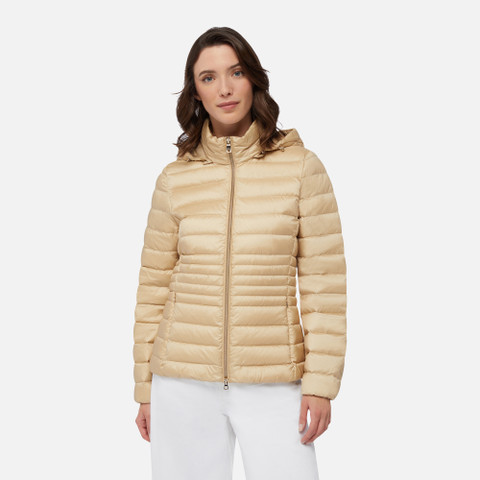 short down jacket JAYSEN WOMAN Brown Rice - image number 1 | GEOX