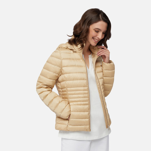 short down jacket JAYSEN WOMAN Brown Rice - image number 3 | GEOX