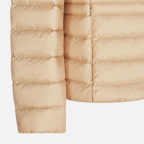 short down jacket JAYSEN WOMAN Brown Rice - image number 7 | GEOX