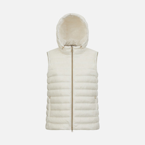 sleeveless down jacket JAYSEN WOMAN White - image number 0 | GEOX