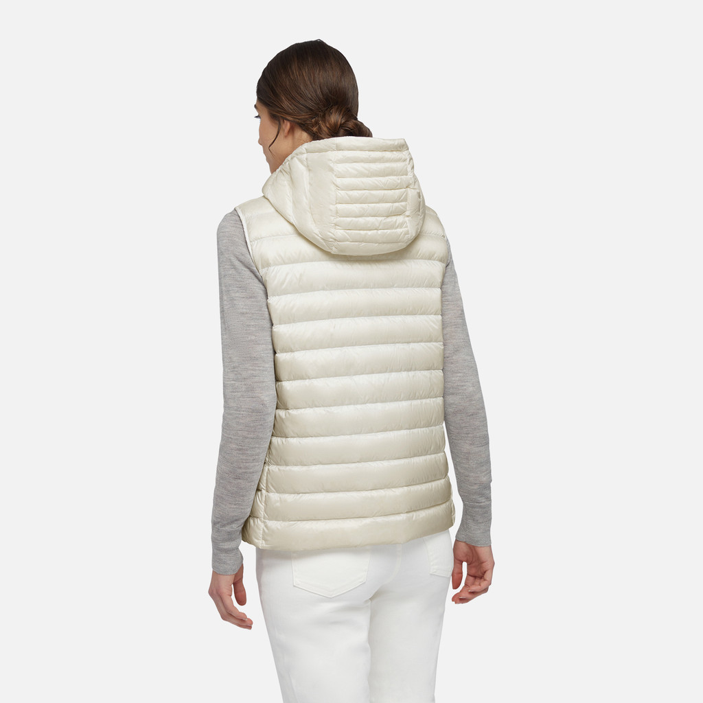 sleeveless down jacket JAYSEN WOMAN White - image number 5 | GEOX