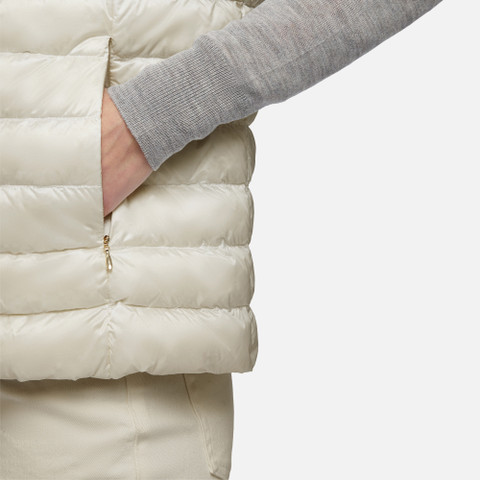 sleeveless down jacket JAYSEN WOMAN White - image number 8 | GEOX