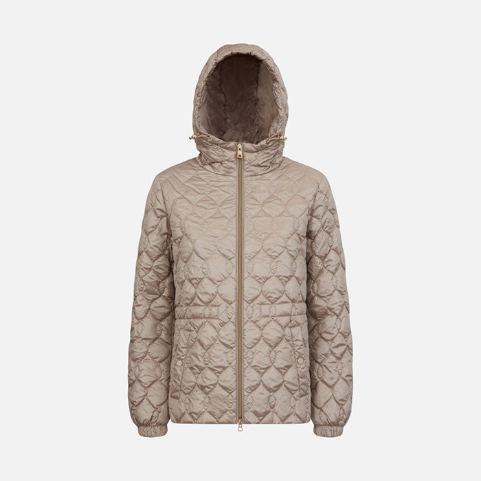 Short down jacket MYLUSE WOMAN Simply taupe | GEOX