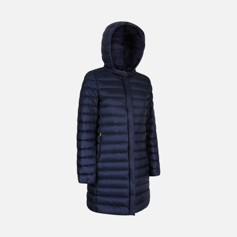 Full-length quilted coat JAYSEN WOMAN Navy blazer - image number 2 | GEOX