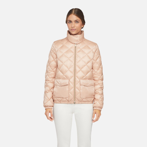 short down jacket DIAMOND WOMAN Misty Rose - image number 1 | GEOX