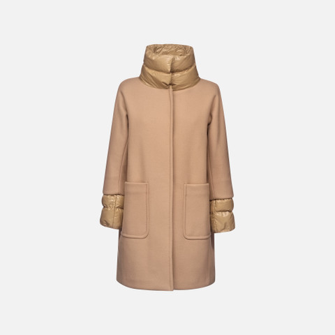 long coat DIAMANTA WOMAN Tiger's eye - image number 0 | GEOX