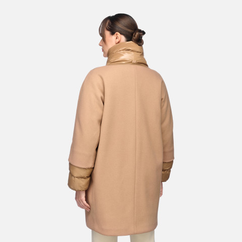 long coat DIAMANTA WOMAN Tiger's eye - image number 5 | GEOX