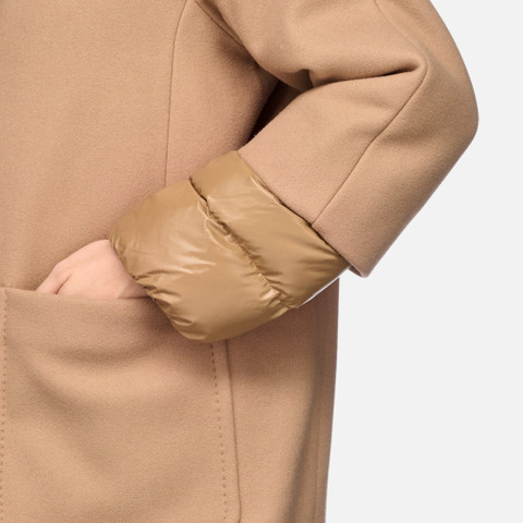 long coat DIAMANTA WOMAN Tiger's eye - image number 8 | GEOX