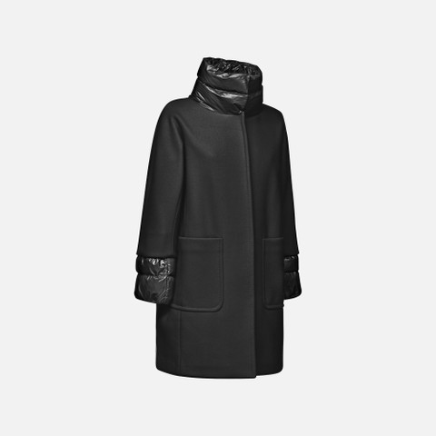 long coat DIAMANTA WOMAN Black - image number 2 | GEOX