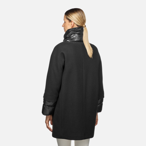 long coat DIAMANTA WOMAN Black - image number 5 | GEOX