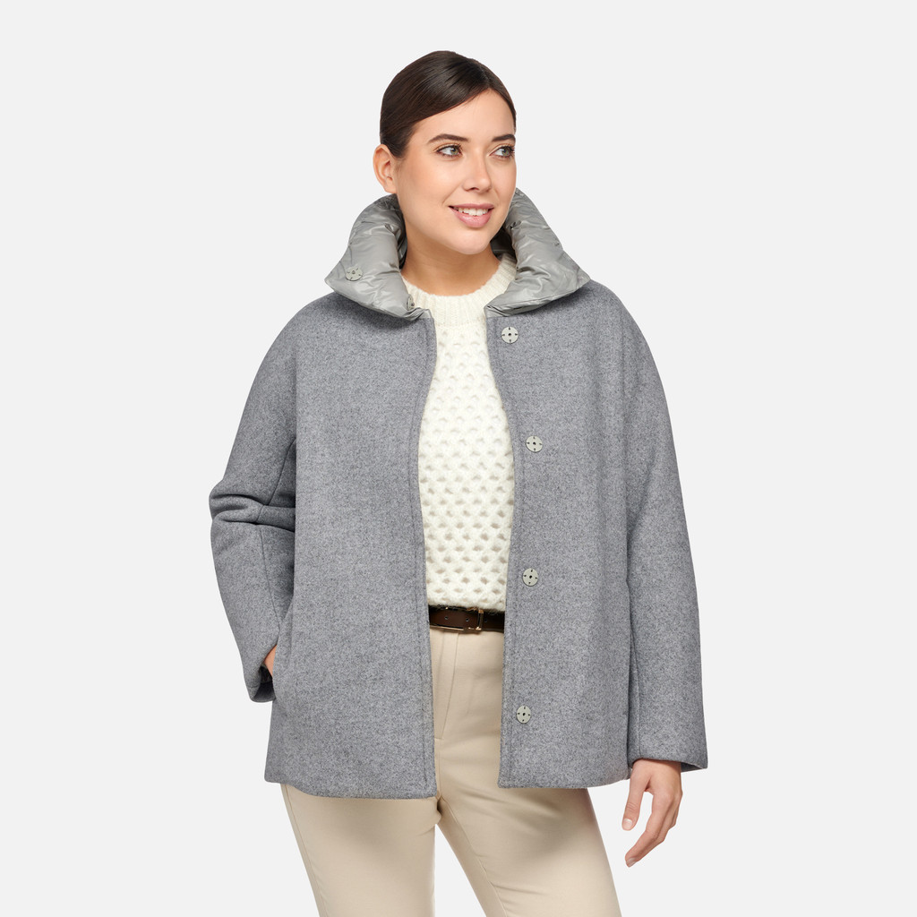 Cappotto grigio corto donna hotsell