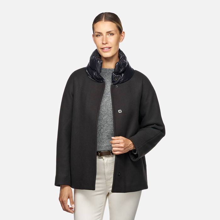 Cappotto corto DIAMANTA DONNA Nero | GEOX