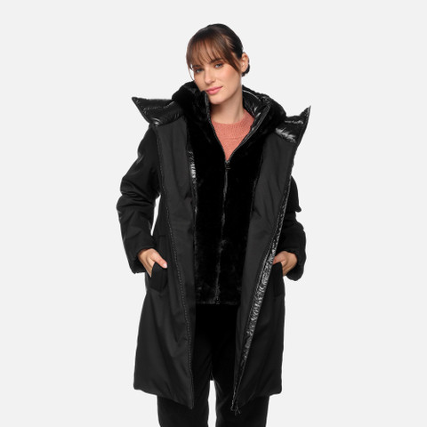 long parka DESYA WOMAN Black - image number 3 | GEOX