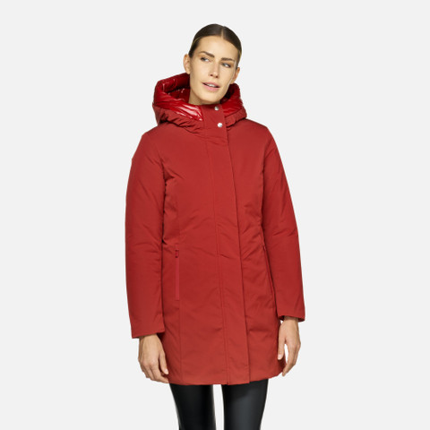 long parka SPHERICA WOMAN Red Dahlia - image number 1 | GEOX