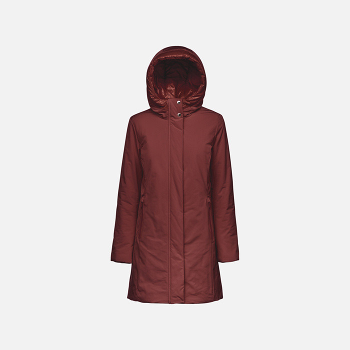 Parka comprida SPHERICA MULHER Vermelho-escuro | GEOX