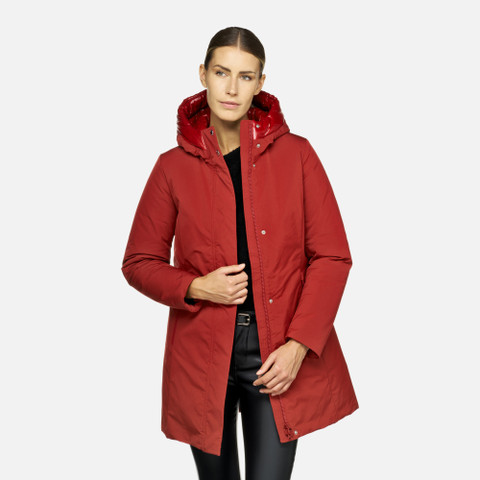 long parka SPHERICA WOMAN Red Dahlia - image number 3 | GEOX