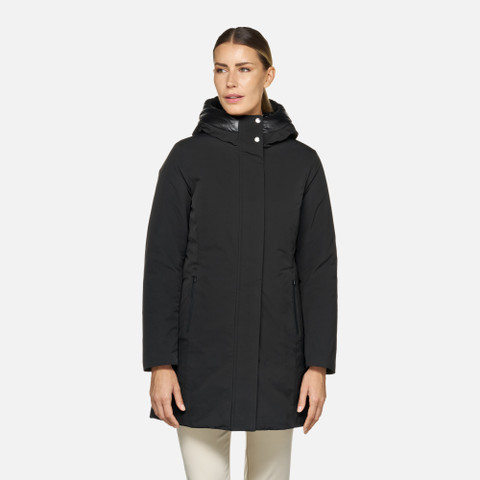 long parka SPHERICA WOMAN Black - image number 1 | GEOX