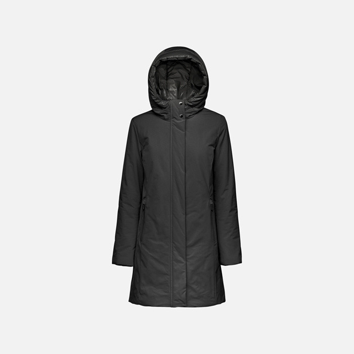 Parka long SPHERICA FEMME Noir | GEOX