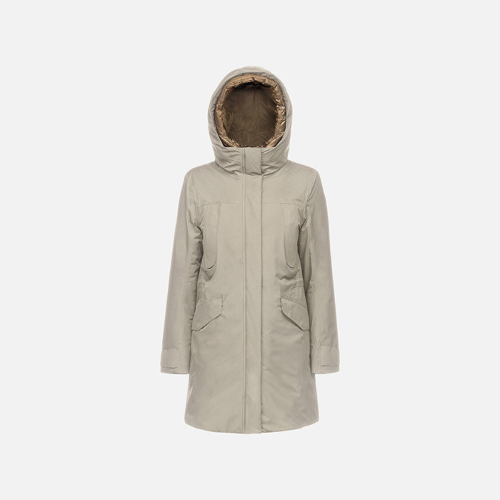 Parka larga FELICITY ABX MUJER Blanco lechoso | GEOX