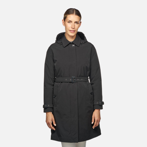 Geox ANYWECO WOMAN Black trench coat Geox