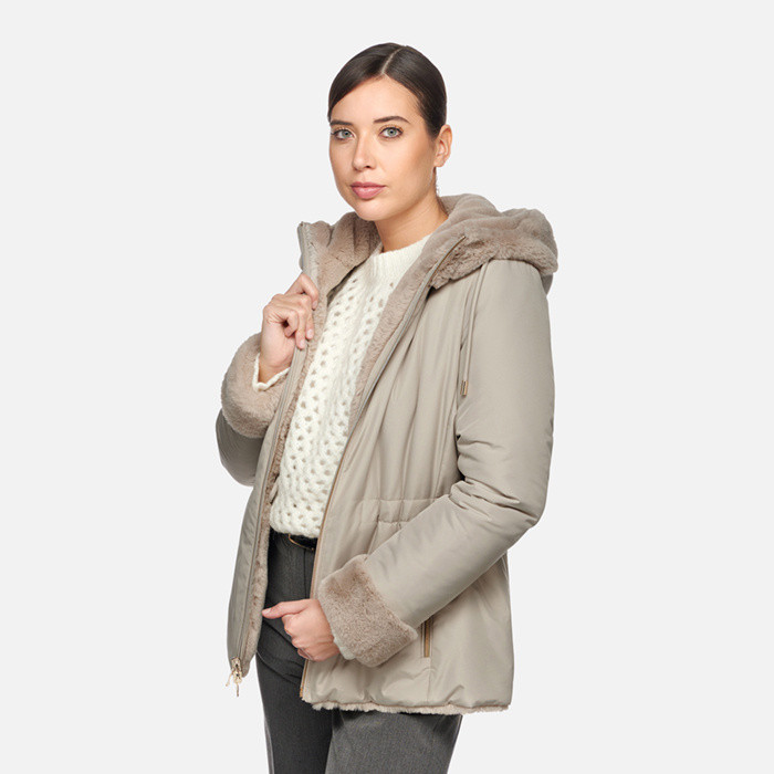 Veste réversible KAULA FEMME Gris tourterelle/Gris clair | GEOX