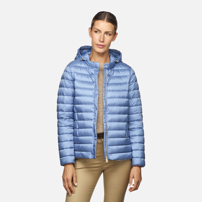 Kurze daunenjacke JAYSEN DAME Azurblau | GEOX