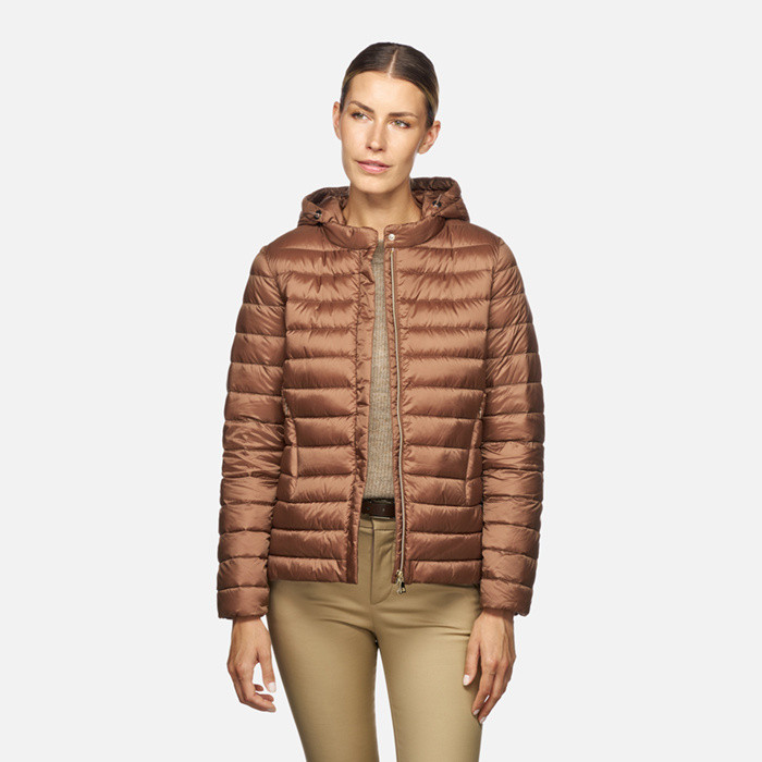 Kurze daunenjacke JAYSEN DAME Gebranntes Braun | GEOX