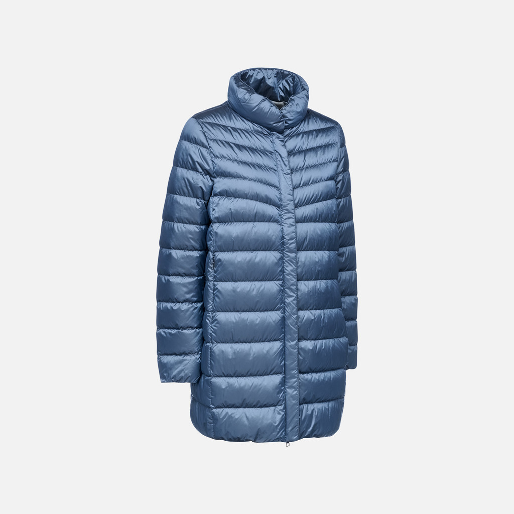 Full-length quilted coat JAYSEN WOMAN Dark infinity - image number 2 | GEOX