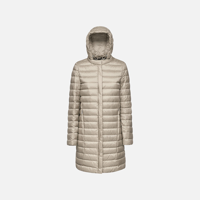 Full-length quilted coat JAYSEN WOMAN Moonbeam | GEOX