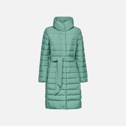 Full-length quilted coat CATRIA WOMAN Deep sea - image number 0 | GEOX
