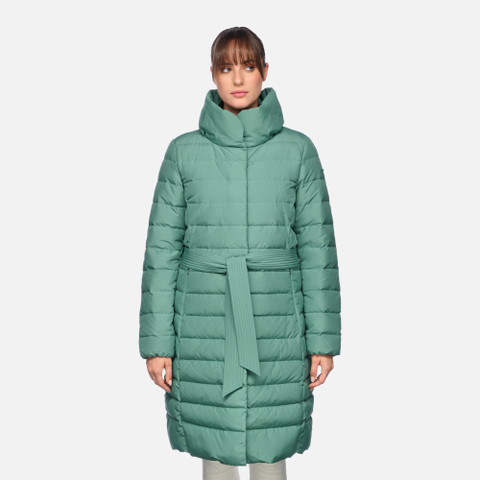 Full-length quilted coat CATRIA WOMAN Deep sea - image number 1 | GEOX