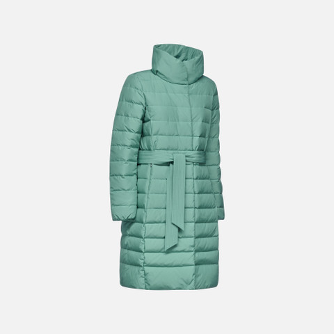 Full-length quilted coat CATRIA WOMAN Deep sea - image number 2 | GEOX