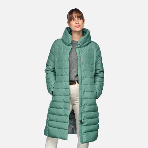 Full-length quilted coat CATRIA WOMAN Deep sea - image number 3 | GEOX