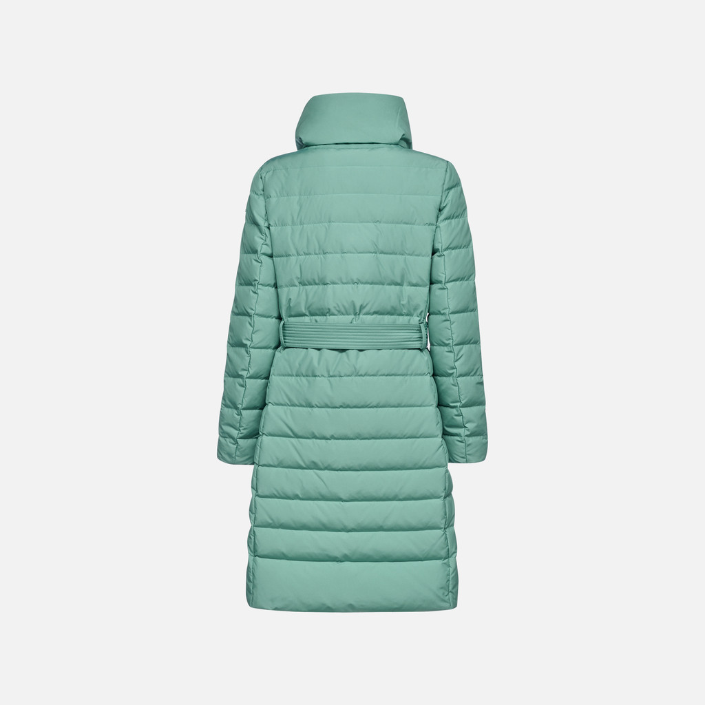 Full-length quilted coat CATRIA WOMAN Deep sea - image number 4 | GEOX