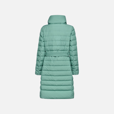 Full-length quilted coat CATRIA WOMAN Deep sea - image number 4 | GEOX