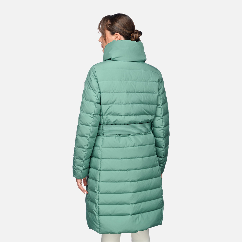 Full-length quilted coat CATRIA WOMAN Deep sea - image number 5 | GEOX