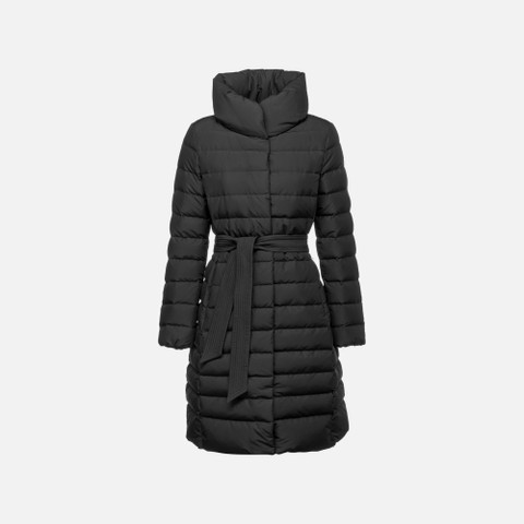 Full-length quilted coat CATRIA WOMAN Black - image number 0 | GEOX