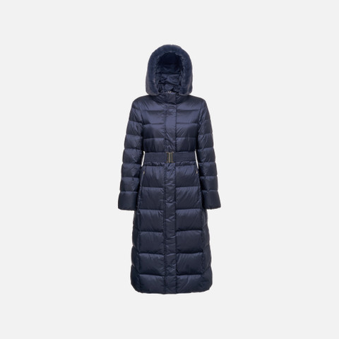 Full-length quilted coat PHEBY WOMAN Sky captain - image number 0 | GEOX