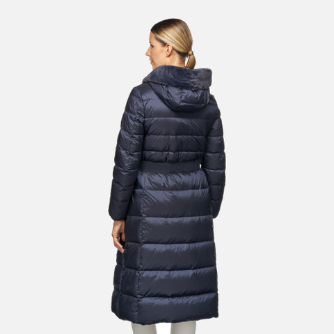 Full-length quilted coat PHEBY WOMAN Sky captain - image number 5 | GEOX